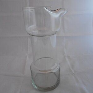Vintage Glass Carafe, Clear, No Handle, Mid-Century, Barware, Serving, Pitchers